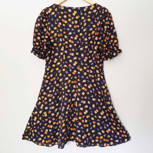 Madewell Smock-Sleeve Button-Front Mini Dress Happy Hibiscus Size 2 Floral $128 - Picture 6 of 16